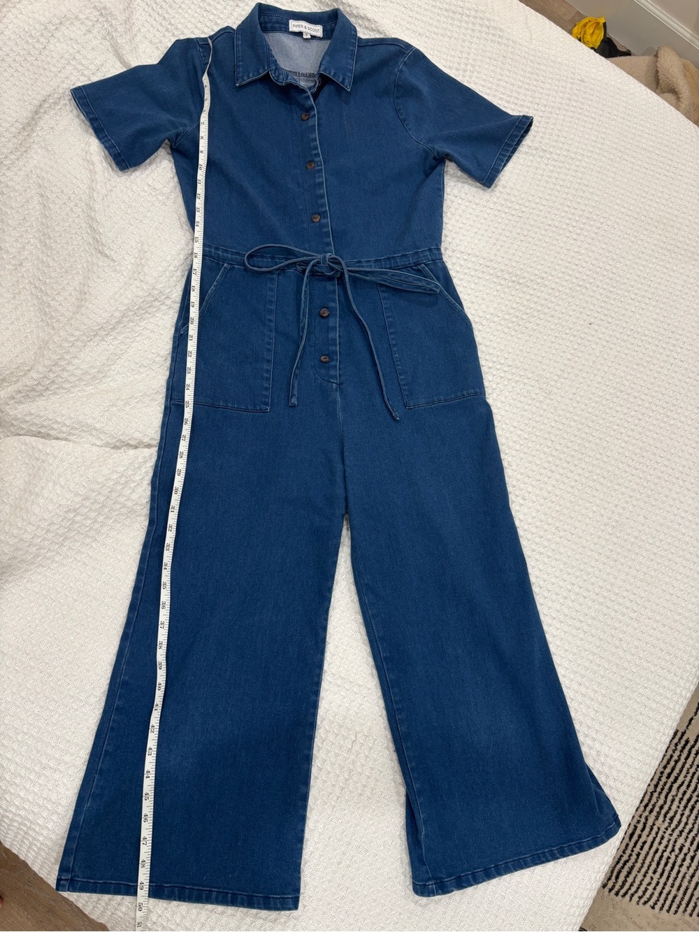 Piper & Scoot Collared Denim Boiler Jumpsuit